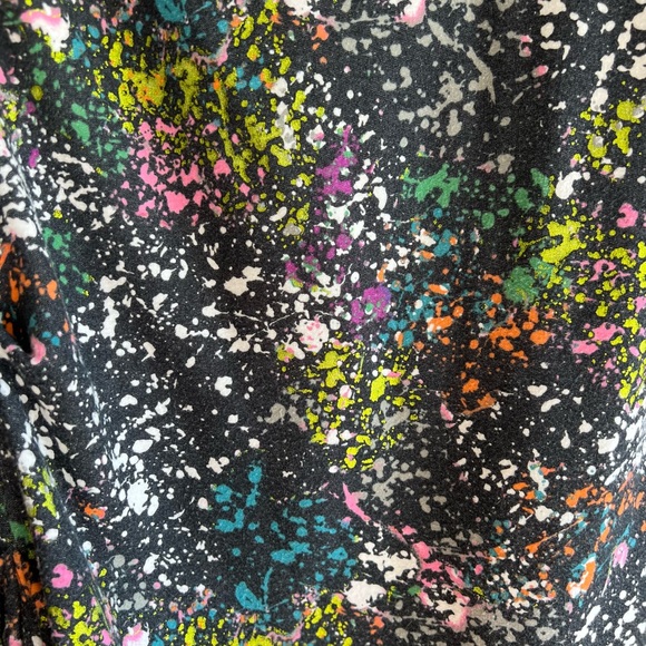 Rachel Roy Women One Shoulder Midi Dress Black w Color Splashes (M) - Picture 11 of 13